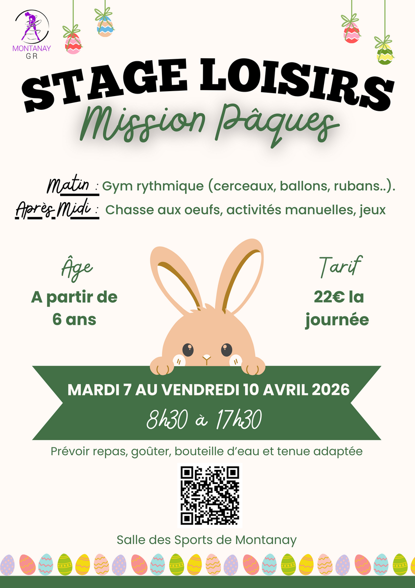 Stage Loisirs Pâques 2026